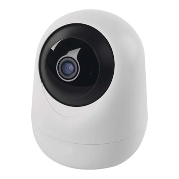 Pametna notranja vrtljiva kamera s senzorjem gibanja GoSmart 5V Wi-Fi Tuya bela