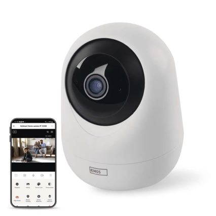 Pametna notranja vrtljiva kamera s senzorjem gibanja GoSmart 5V Wi-Fi Tuya bela