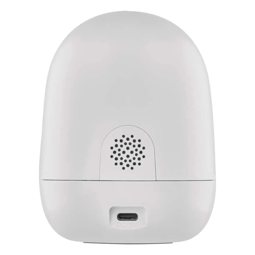 Pametna notranja vrtljiva kamera s senzorjem gibanja GoSmart 5V Wi-Fi Tuya bela