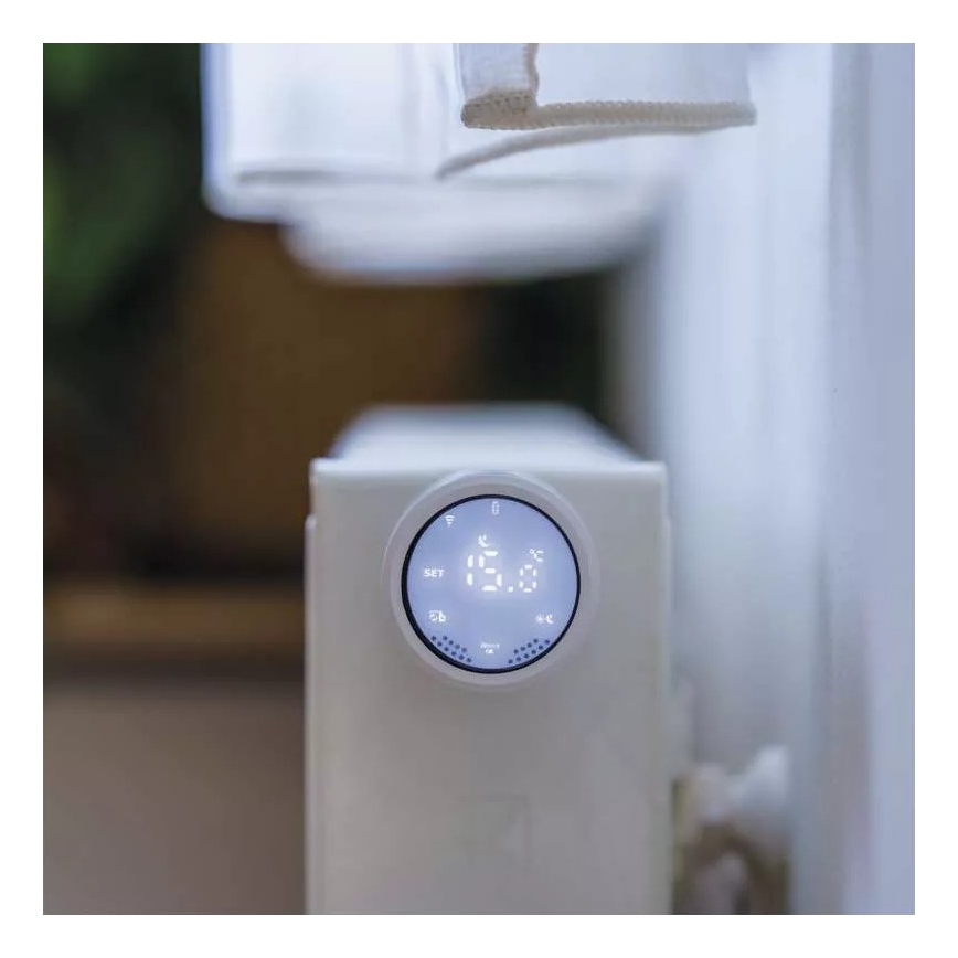 Pametna termostatska glava z LCD zaslonom GoSmart M30x1,5 2xAA/1,5V Tuya