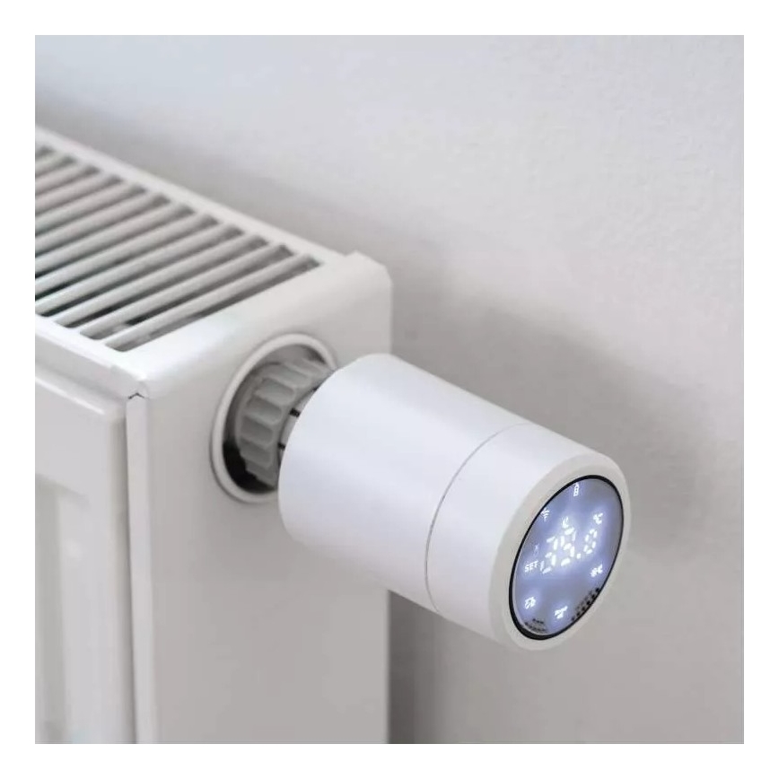 Pametna termostatska glava z LCD zaslonom GoSmart M30x1,5 2xAA/1,5V Tuya