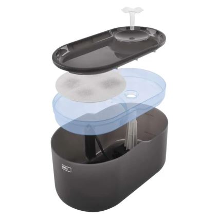 Pametna vodna fontana za hišne ljubljenčke 2,6 l/5V siva Wi-Fi