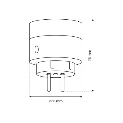 Pametna vtičnica 2300W/230V/10A Wi-Fi Tuya