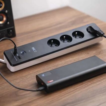 Pametni dodatek kabel s stikalom GoSmart 4Z + 1xUSB-A + 1xUSB-C 2 m Wi-Fi Tuya