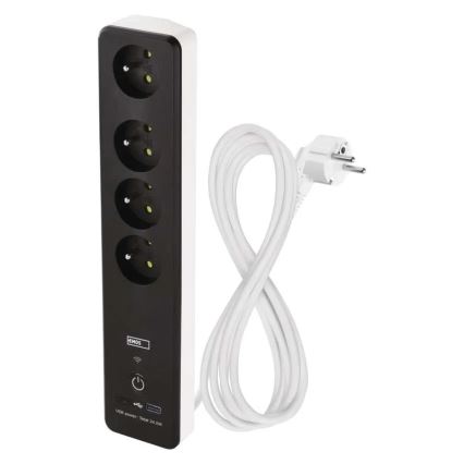 Pametni dodatek kabel s stikalom GoSmart 4Z + 1xUSB-A + 1xUSB-C 2 m Wi-Fi Tuya