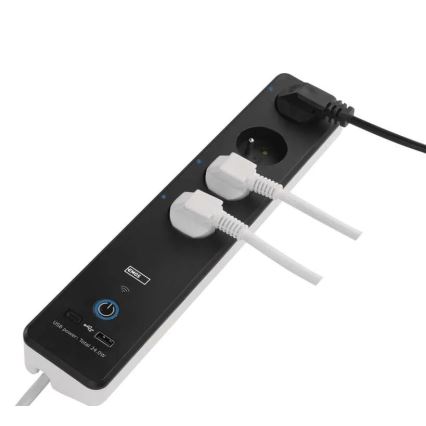 Pametni podaljšek z vklopnim gumbom GoSmart 4Z + 1xUSB-A + 1xUSB-C 2 m Wi-Fi Tuya