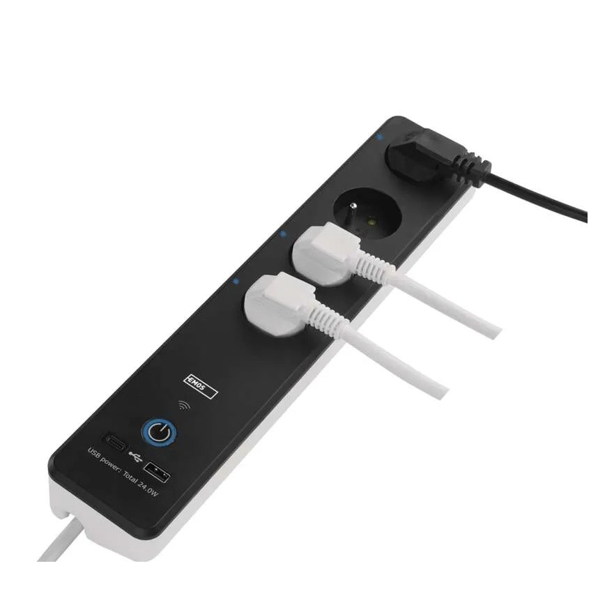 Pametni podaljšek z vklopnim gumbom GoSmart 4Z + 1xUSB-A + 1xUSB-C 2 m Wi-Fi Tuya