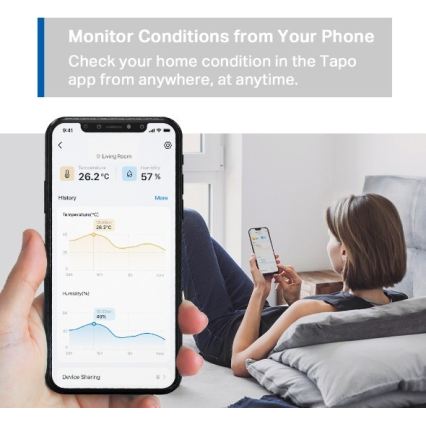 Pametni senzor za merjenje temperature in vlažnosti 1xCR2450