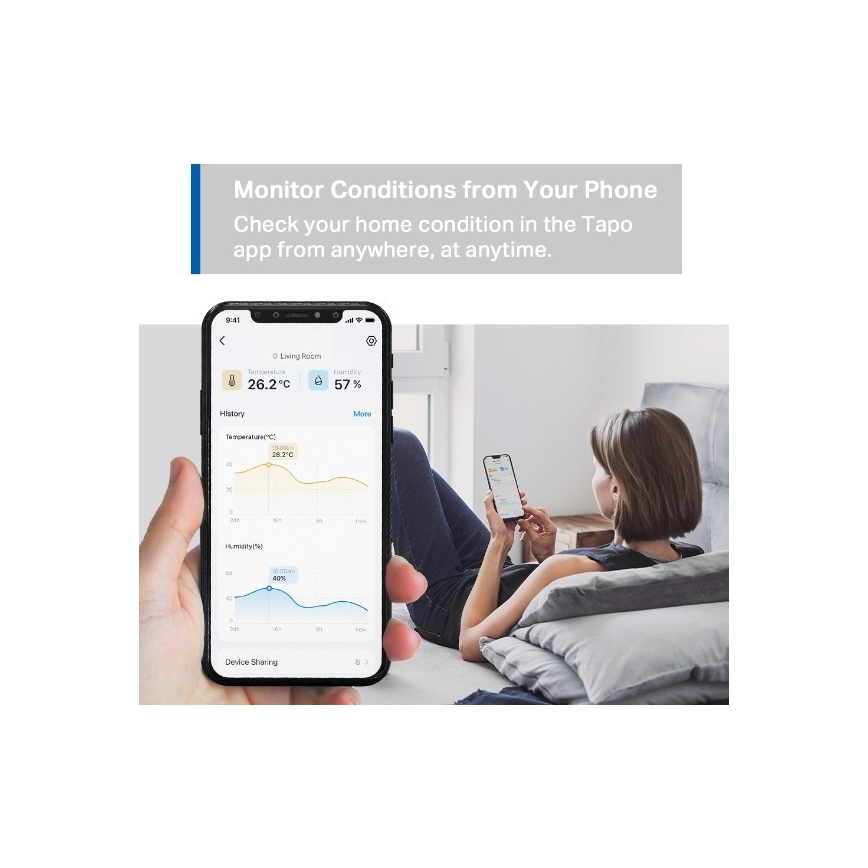 Pametni senzor za merjenje temperature in vlažnosti 1xCR2450