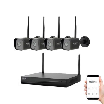 Pametni video nadzorni sistem + 4x kamere s 2K+ senzorjem, 12V, IP65, Wi‑Fi, Tuya