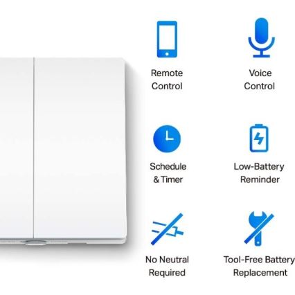 Pametno stikalo za luč z dvema tipkoma 2xAAA