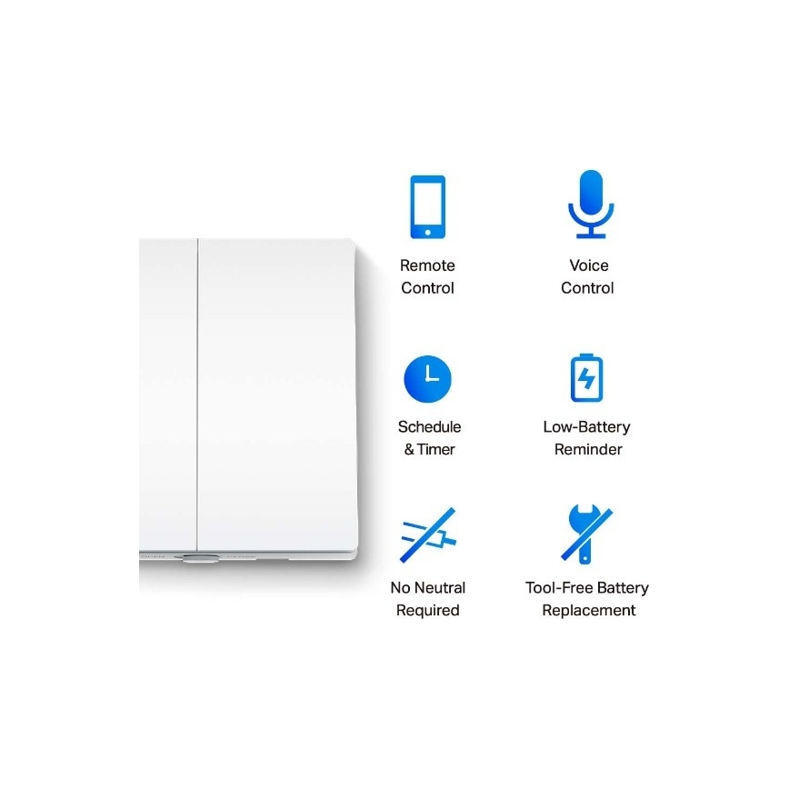 Pametno stikalo za luč z dvema tipkoma 2xAAA