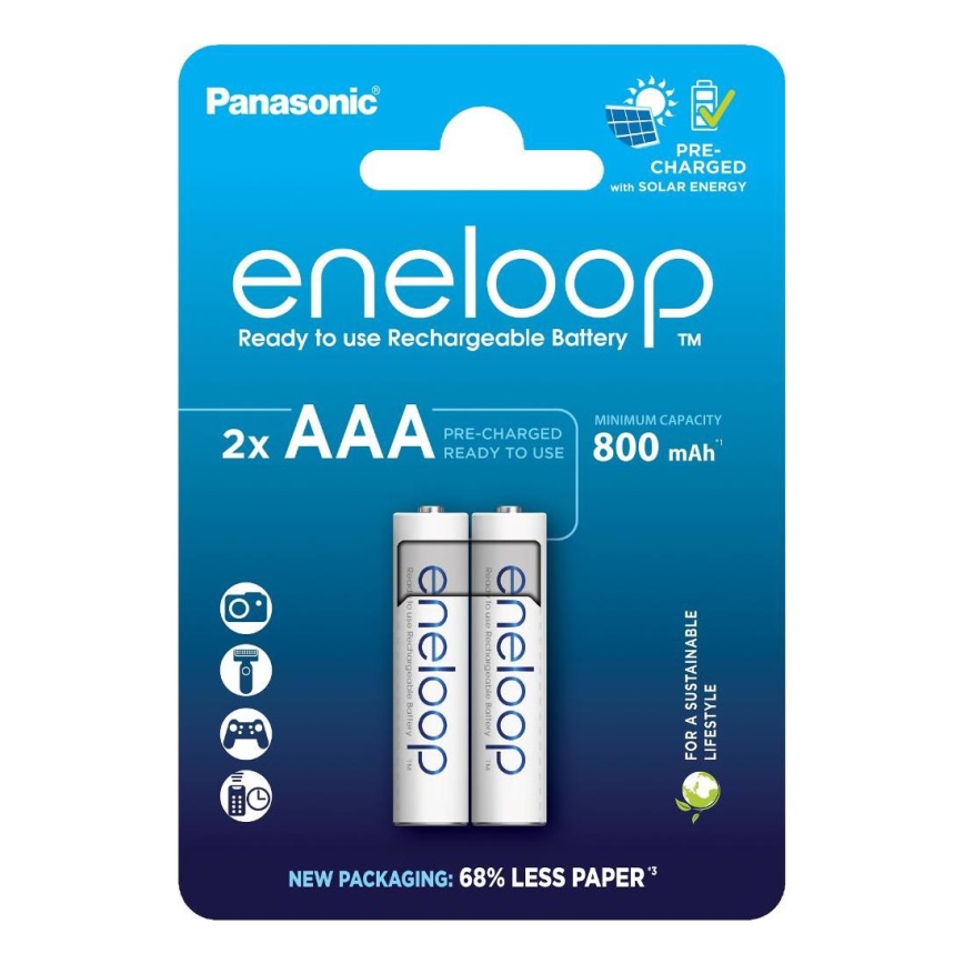 Panasonic - 2 kom. Polnilna baterija AAA Eneloop 800 mAh