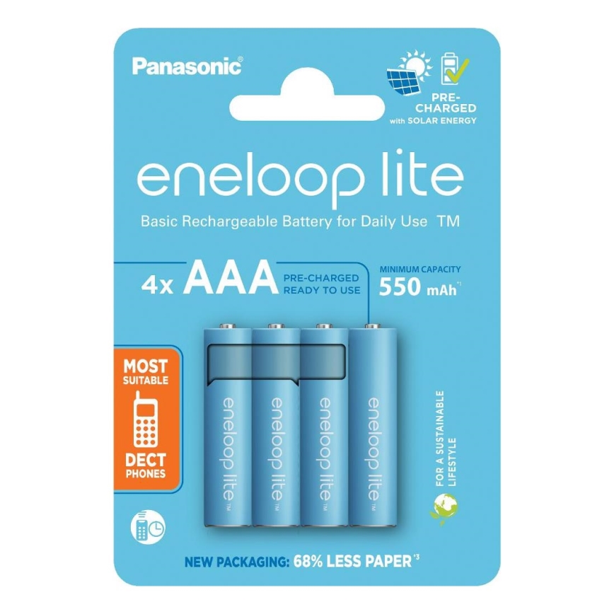 Panasonic - 4 kom. Polnilna baterija AAA Eneloop Lite 550 mAh