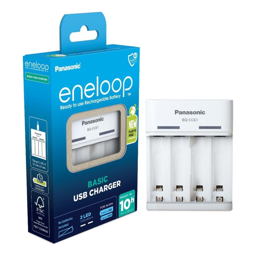 Panasonic - Polnilnik za baterije Eneloop 4xAA/AAA 5V