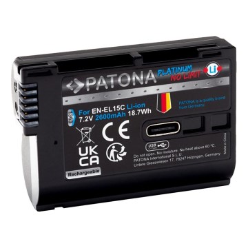 PATONA - akumulatorska baterija za Nikon EN-EL15C 2600 mAh Li-Ion Platinum USB-C
