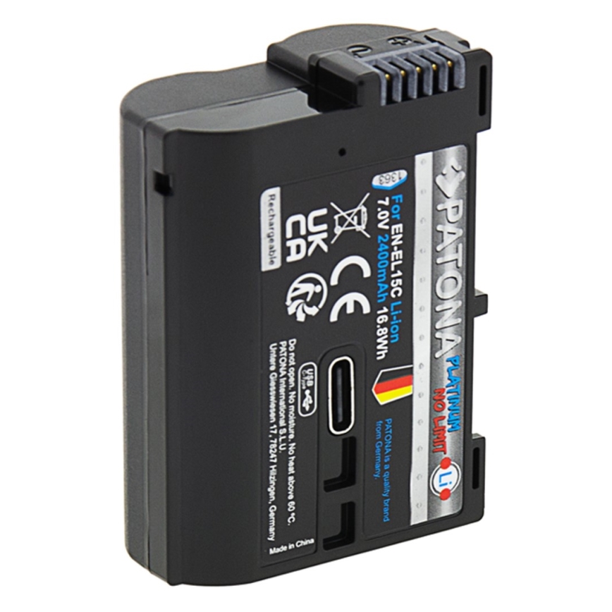 PATONA - akumulatorska baterija za Nikon EN-EL15C 2600 mAh Li-Ion Platinum USB-C