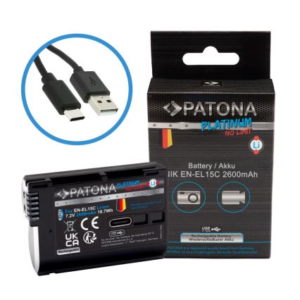 PATONA - akumulatorska baterija za Nikon EN-EL15C 2600 mAh Li-Ion Platinum USB-C