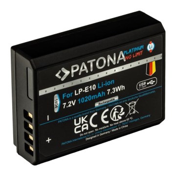 PATONA - Baterija Canon LP-E10 1020mAh Li-Ion Platinum USB-C polnjenje