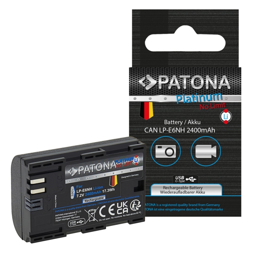 PATONA - Baterija Canon LP-E6NH 2600mAh Li-Ion Platinum USB-C