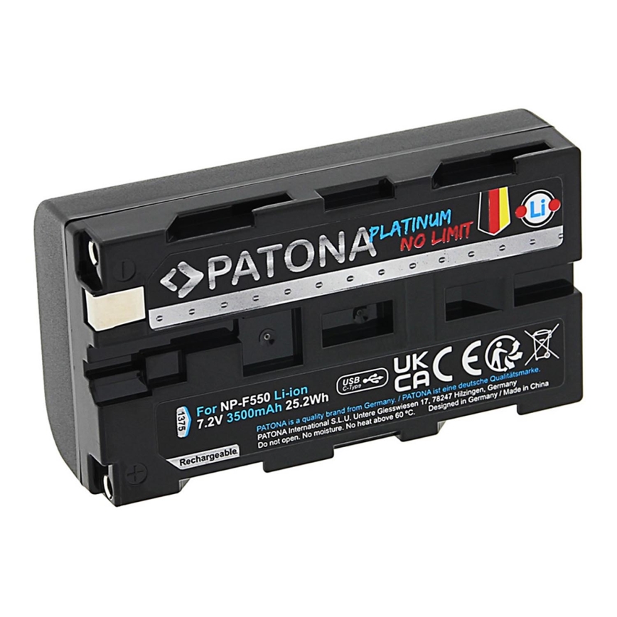 PATONA - Baterija Sony NP-F550/F330/F570 3500mAh Li-Ion Platinum USB-C charging