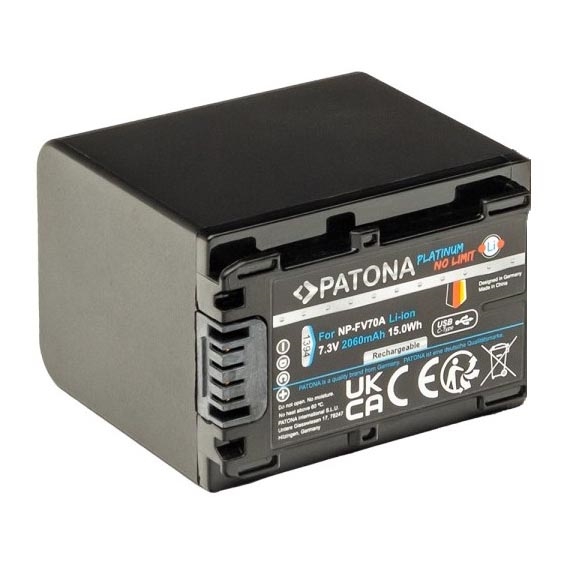 PATONA - Baterija Sony NP-FV70A 2060mAh Li-Ion Platinum USB-C polnjenje