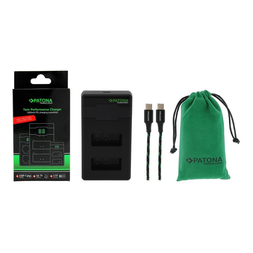 PATONA - Polnilec Dual Canon LP-E17 + kabel USB-C 0,6m