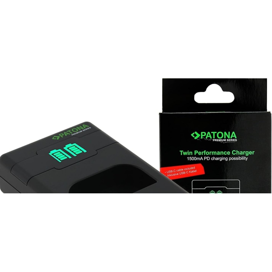 PATONA - Polnilec Dual Canon LP-E17 + kabel USB-C 0,6m