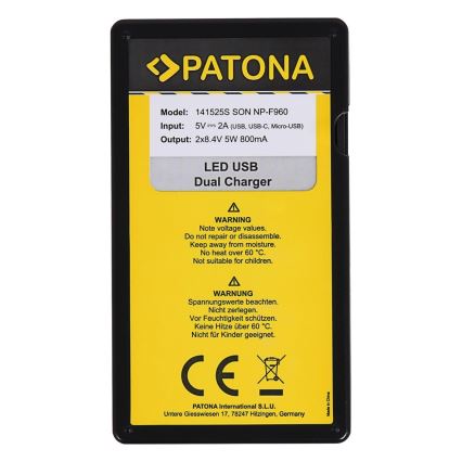 PATONA - Polnilec Dual Sony NP-F970/F960/F950 USB