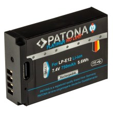 PATONA - Polnjenje Canon LP-E12 750mAh Li-Ion Platinum USB-C polnjenje