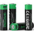 PATONA - SET 4x Baterija AA/LR6 Li-Pol 2000mAh 1,5Vs z USB-C polnjenje