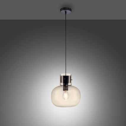 Paul Neuhaus 2003-27 - Lestenec na vrvici SHITAKE 1xE27/10W/230V pr. 25 cm dimno