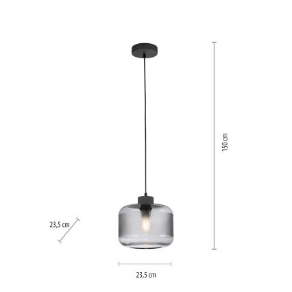 Paul Neuhaus 2005-25 - Lestenec na vrvici BOLETUS 1xE27/10W/230V pr. 23,5 cm siva