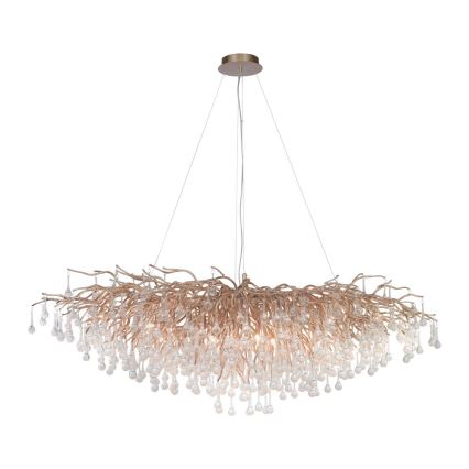 Paul Neuhaus 2031-11 - Lestenec na vrvici ICICLE 15xG9/40W/230V 75x150 cm medenina