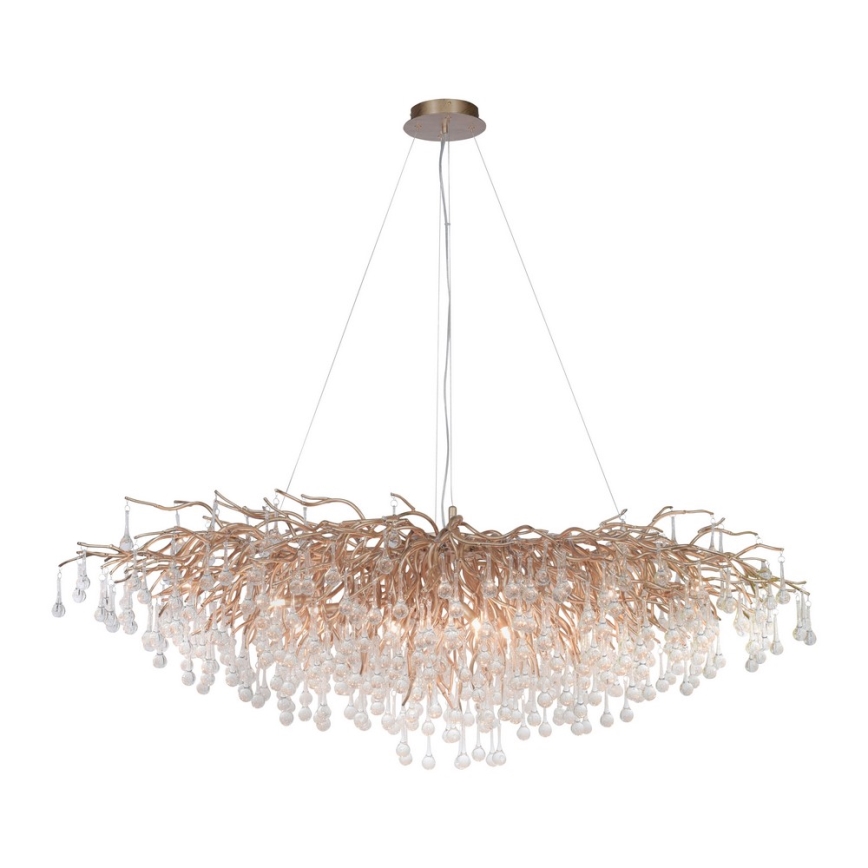 Paul Neuhaus 2031-11 - Lestenec na vrvici ICICLE 15xG9/40W/230V 75x150 cm medenina