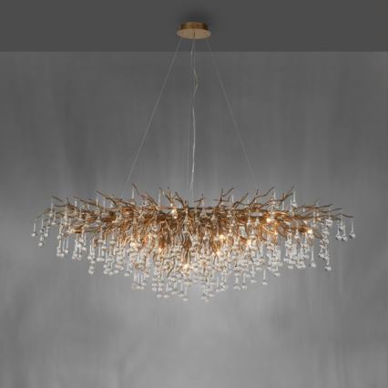 Paul Neuhaus 2031-11 - Lestenec na vrvici ICICLE 15xG9/40W/230V 75x150 cm medenina