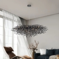 Paul Neuhaus 2031-18 - Viseči lestenec na kablu ICICLE 15xG9/40W/230V 75x150 cm črna