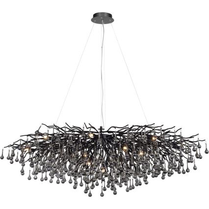 Paul Neuhaus 2031-18 - Viseči lestenec na kablu ICICLE 15xG9/40W/230V 75x150 cm črna