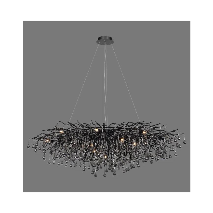 Paul Neuhaus 2031-18 - Viseči lestenec na kablu ICICLE 15xG9/40W/230V 75x150 cm črna