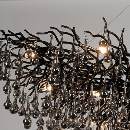 Paul Neuhaus 2031-18 - Viseči lestenec na kablu ICICLE 15xG9/40W/230V 75x150 cm črna