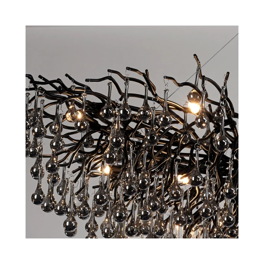 Paul Neuhaus 2031-18 - Viseči lestenec na kablu ICICLE 15xG9/40W/230V 75x150 cm črna