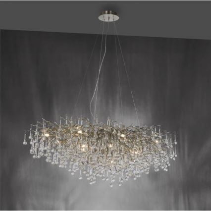 Paul Neuhaus 2031-55 - Lestenec na vrvici ICICLE 15xG9/40W/230V 75x150 cm sijajni krom