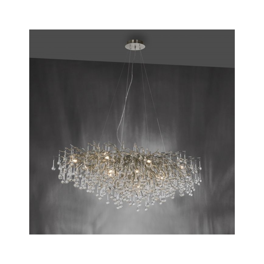 Paul Neuhaus 2031-55 - Lestenec na vrvici ICICLE 15xG9/40W/230V 75x150 cm sijajni krom