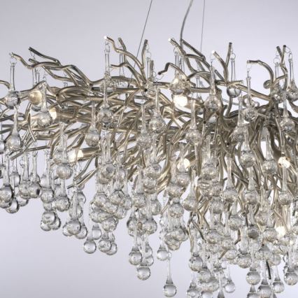 Paul Neuhaus 2031-55 - Lestenec na vrvici ICICLE 15xG9/40W/230V 75x150 cm sijajni krom