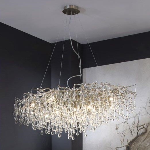 Paul Neuhaus 2031-55 - Lestenec na vrvici ICICLE 15xG9/40W/230V 75x150 cm sijajni krom
