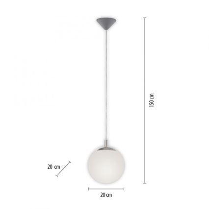 Paul Neuhaus 2072-55 - Lestenec na vrvici BOLO 1xE27/60W/230V pr. 20 cm
