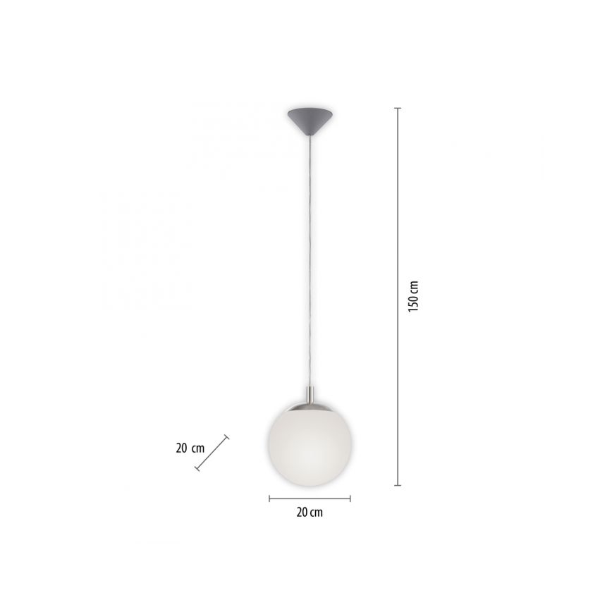 Paul Neuhaus 2072-55 - Lestenec na vrvici BOLO 1xE27/60W/230V pr. 20 cm