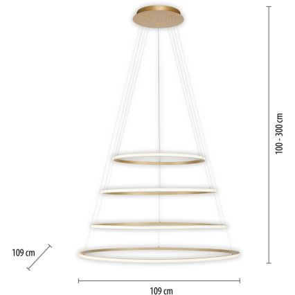 Paul Neuhaus 2124-60 - LED Zatemnitveni lestenec na vrvici TESSARA LED/97W/230V 2700-5000K + Daljinski upravljalnik