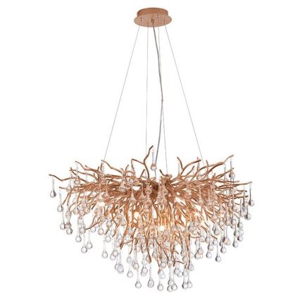 Paul Neuhaus 2192-11 - Lestenec na vrvici ICICLE 10xG9/40W/230V 50x100 cm medenina
