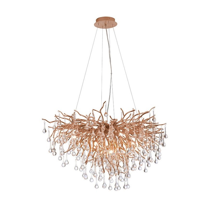 Paul Neuhaus 2192-11 - Lestenec na vrvici ICICLE 10xG9/40W/230V 50x100 cm medenina